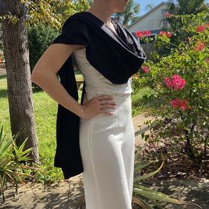 Black Satin Chiffon Long Scarf!